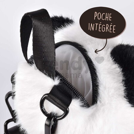 Plyšový batoh Panda Backpack The Glue Pots Histoire d’ Ours s popruhmi čierno-biely 28 cm od 24 mes HO3425