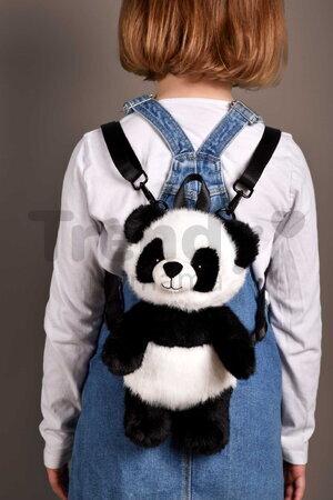 Plyšový batoh Panda Backpack The Glue Pots Histoire d’ Ours s popruhmi čierno-biely 28 cm od 24 mes HO3425