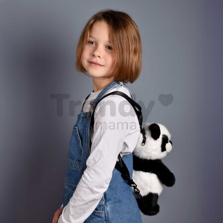Plyšový batoh Panda Backpack The Glue Pots Histoire d’ Ours s popruhmi čierno-biely 28 cm od 24 mes HO3425