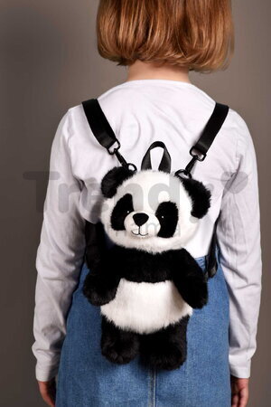 Plyšový batoh Panda Backpack The Glue Pots Histoire d’ Ours s popruhmi čierno-biely 28 cm od 24 mes HO3425