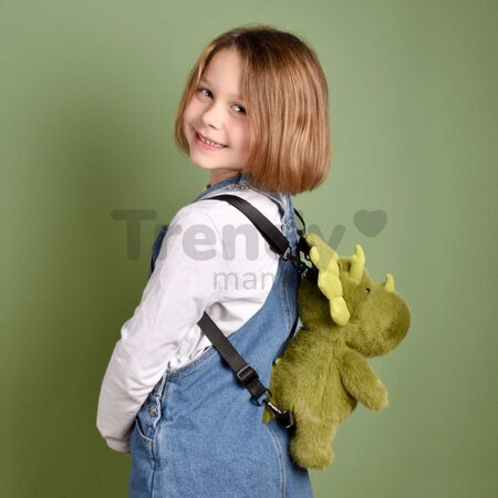 Plyšový batoh Dinosaurus Dino Backpack The Glue Pots Histoire d’ Ours s popruhmi zelený 28 cm od 24 mes HO3427