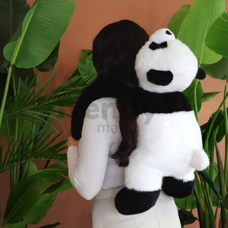 Plyšová panda na objímanie Panda Weighted Plush Toy The Glue Pots Histoire d’ Ours čierno-biela 75 cm od 24 mes HO3434