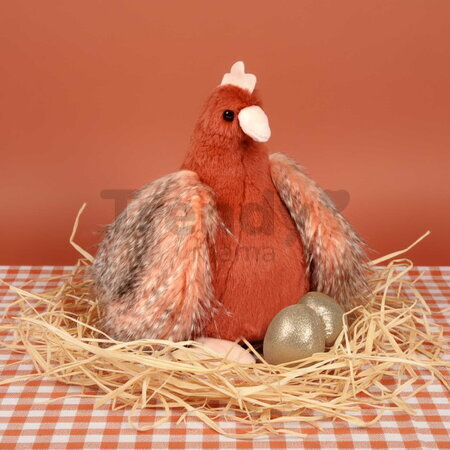 Plyšová sliepočka so zlatými vajíčkami Plush Chicken Les Poulettes Histoire d’ Ours hnedá 28 cm od 0 mes HO3447