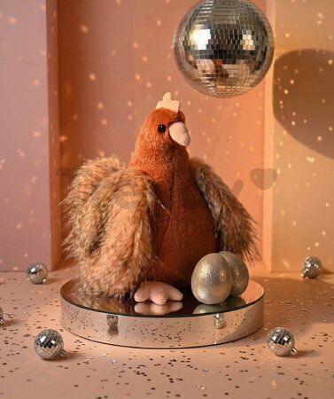 Plyšová sliepočka so zlatými vajíčkami Plush Chicken Les Poulettes Histoire d’ Ours hnedá 28 cm od 0 mes HO3447