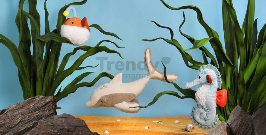 Plyšový delfín Dolphin Marine Treasures Histoire d’ Ours béžový 50 cm od 0 mes HO3451
