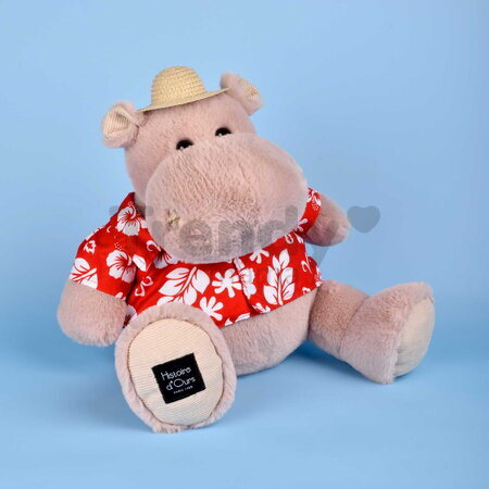 Plyšový hrošík Aloha Hippo Histoire d’ Ours v havajskej košeli béžový 38 cm od 0 mes HO3452