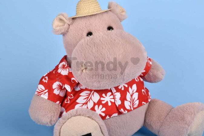 Plyšový hrošík Aloha Hippo Histoire d’ Ours v havajskej košeli béžový 38 cm od 0 mes HO3452