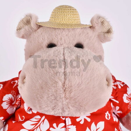Plyšový hrošík Aloha Hippo Histoire d’ Ours v havajskej košeli béžový 38 cm od 0 mes HO3452