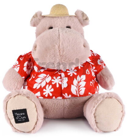 Plyšový hrošík Aloha Hippo Histoire d’ Ours v havajskej košeli béžový 38 cm od 0 mes HO3452