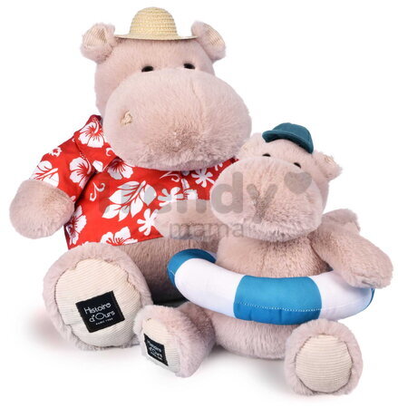 Plyšový hrošík Bubble Beach Hippo Histoire d’ Ours s kolesom na plávanie béžový 20 cm od 0 mes HO3453