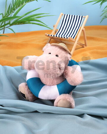 Plyšový hrošík Bubble Beach Hippo Histoire d’ Ours s kolesom na plávanie béžový 20 cm od 0 mes HO3453