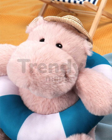 Plyšový hrošík Bubble Beach Hippo Histoire d’ Ours s kolesom na plávanie béžový 20 cm od 0 mes HO3453