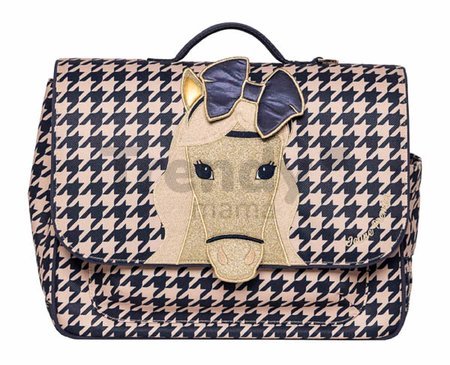 Školská aktovka It Bag Midi Houndstooth Horse Jeune Premier ergonomická luxusné prevedenie 30*38 cm