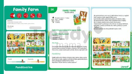 Spoločenská hra Family Farm Janod pamäťová 28 kariet