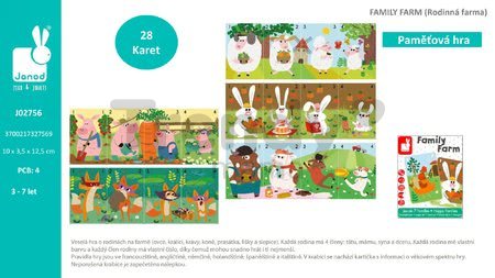 Spoločenská hra Family Farm Janod pamäťová 28 kariet