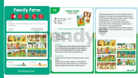 Spoločenská hra Family Farm Janod pamäťová 28 kariet