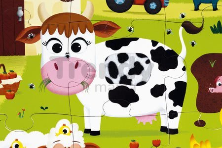 Puzzle pre najmenších Zvieratká na farme Tactile Janod s textúrou 20 dielov