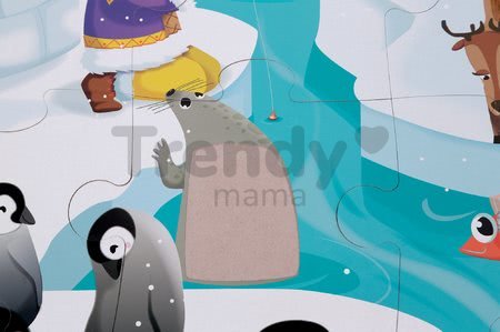 Puzzle Tactile Život na ľade Janod s textúrou 20 dielov