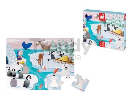Puzzle Tactile Život na ľade Janod s textúrou 20 dielov