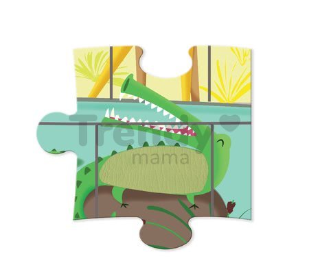 Puzzle Tactile Deň v zoologickej záhrade Janod s textúrou 20 dielov