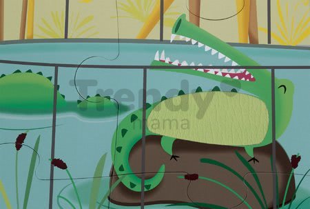 Puzzle Tactile Deň v zoologickej záhrade Janod s textúrou 20 dielov
