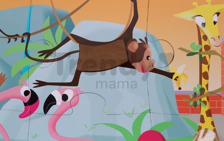 Puzzle Tactile Deň v zoologickej záhrade Janod s textúrou 20 dielov