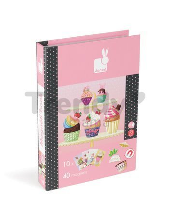 Magnetická kniha Cupcakes Magneti'Book Janod 10 kariet