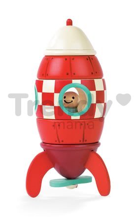 Drevená magnetická skladačka Raketa Kit Magnet Janod 9 dielov od 24 mes