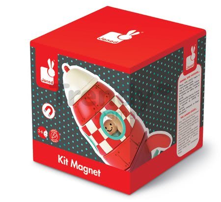 Drevená magnetická skladačka Raketa Kit Magnet Janod 9 dielov od 24 mes