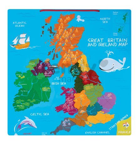 Magnetická mapa Veľká Británia Magnetic Janod 80 magnetov od 7 rokov