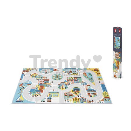 Koberec a hracia podložka Mesto Playmat with Circuit City Cross Roads Janod protišmyková od 24 mes J05910