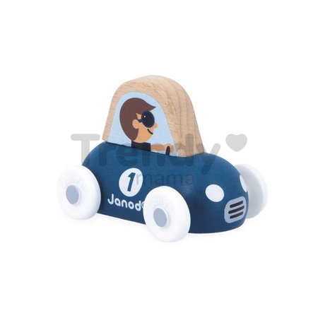 Drevené autíčko na tlačenie Mountain Valley Wooden Sports Car Cross Roads Janod športové modré od 12 mes J05943