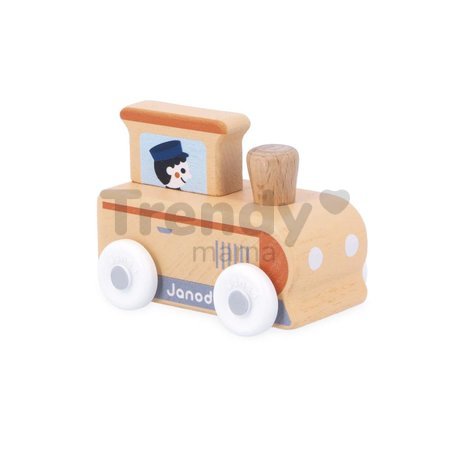 Drevené autíčko na tlačenie Rušeň Mountain Valley Wooden Locomotive Cross Roads Janod od 12 mes J05944