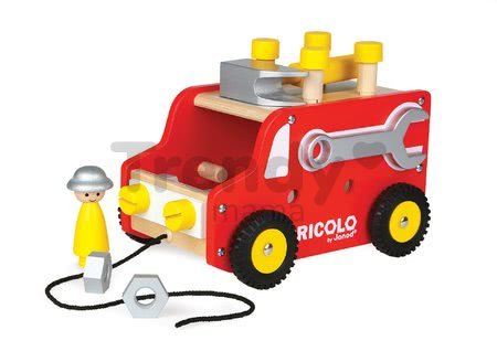 Drevená magnetická stavebnica auto Redmaster Bricolo Truck Janod a 22 doplnkov od 24 mes