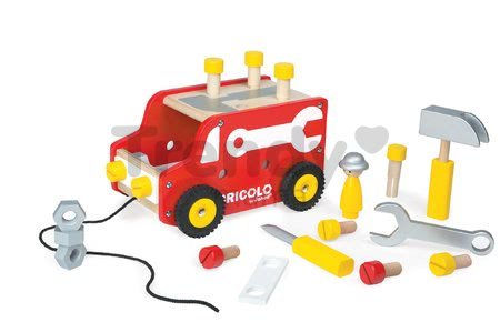 Drevená magnetická stavebnica auto Redmaster Bricolo Truck Janod a 22 doplnkov od 24 mes