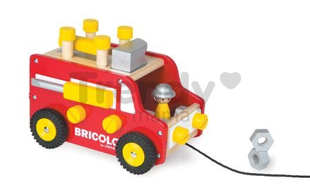Drevená magnetická stavebnica auto Redmaster Bricolo Truck Janod a 22 doplnkov od 24 mes