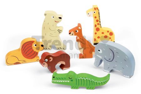 Drevené puzzle pre najmenších Zoo Chunky Janod 7 dielov od 18 mes