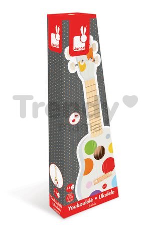 Drevené ukulele Confetti Ukulele Janod s realistickým zvukom