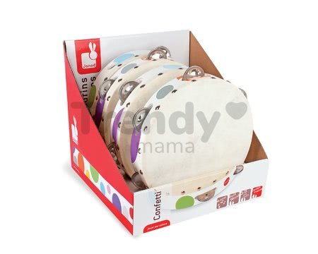 Drevená tamburína Confetti Tambourine Janod s realistickým zvukom