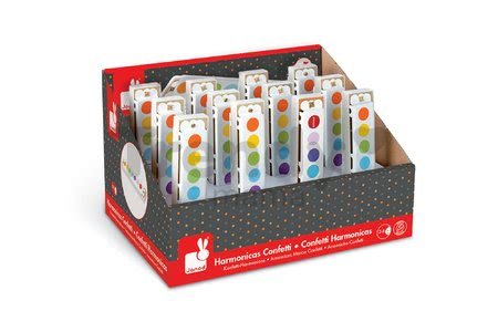 Drevená ústna harmonika Confetti Harmonica Janod s realistickým zvukom