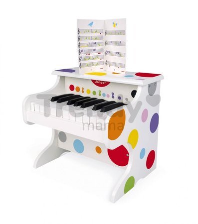 Drevený hudobný nástroj klavír My First Electronic Piano Confetti Janod elektronický J07618