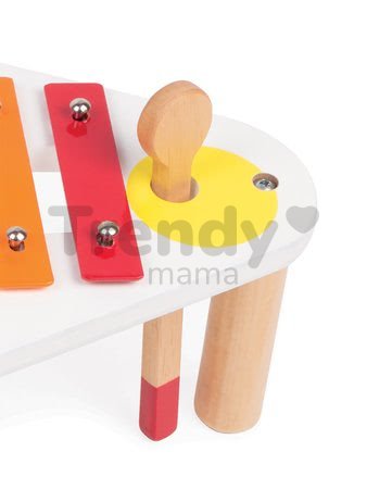 Drevený hudobný stolík Musical Confetti Janod s hudobnými nástrojmi od 12 mes