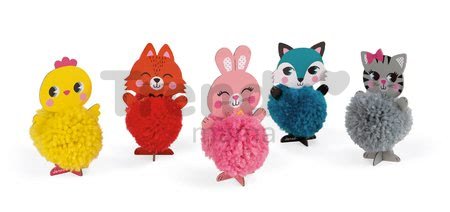 Zvieratká z vlny Pompoms Ateliér Janod Krúžok šikovných rúk od 6 rokov