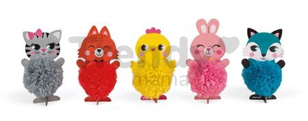 Zvieratká z vlny Pompoms Ateliér Janod Krúžok šikovných rúk od 6 rokov