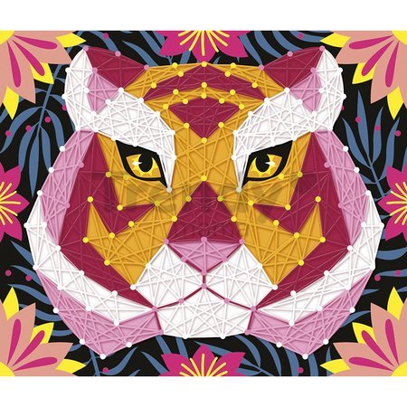 Maxi kreatívna sada Tvoríme so šnúrkami Džungľa String Art Jungle Animal Atelier Janod 2 karty a 300 klinčekov od 8 rokov J07970