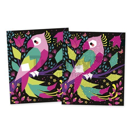 Maxi kreatívna sada Tvoríme so šnúrkami Džungľa String Art Jungle Animal Atelier Janod 2 karty a 300 klinčekov od 8 rokov J07970