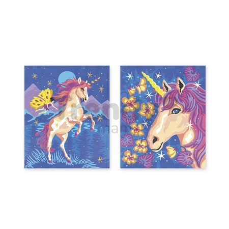 Maxi kreatívna sada Maľovanie s číslami Jednorožce Paint by Numbers Watercolor Unicorns Atelier Janod 2 obrázky od 7 rokov J07985