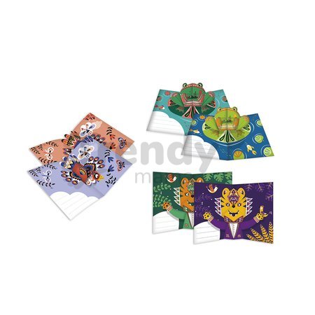 Mini kreatívna sada Pohľadnice so zvieratkami Origami Pop-Up Animal Cards Atelier Janod 6 kariet od 6 rokov J07987