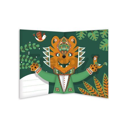 Mini kreatívna sada Pohľadnice so zvieratkami Origami Pop-Up Animal Cards Atelier Janod 6 kariet od 6 rokov J07987