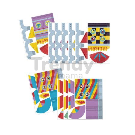 Mini kreatívna sada Rakety Origami Paper Rockets Atelier Janod papierové skladačky 5 kariet od 7 rokov J07988